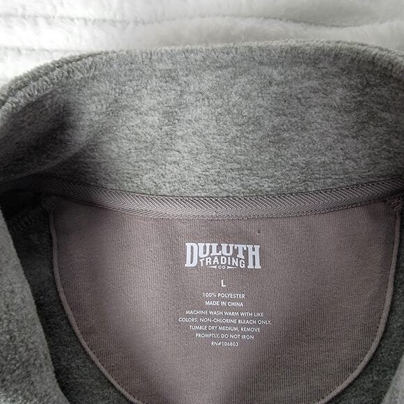 Duluth Trading Co Women’s L Gray Full Zip Fleece Jacket Thumbhole Hiking Pockets - Picture 8 of 9